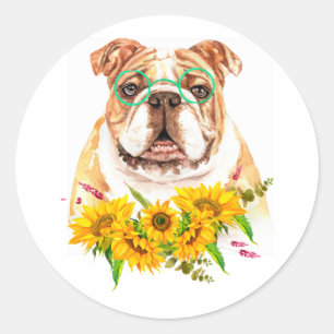 Aquarellblüten Runder Aufkleber