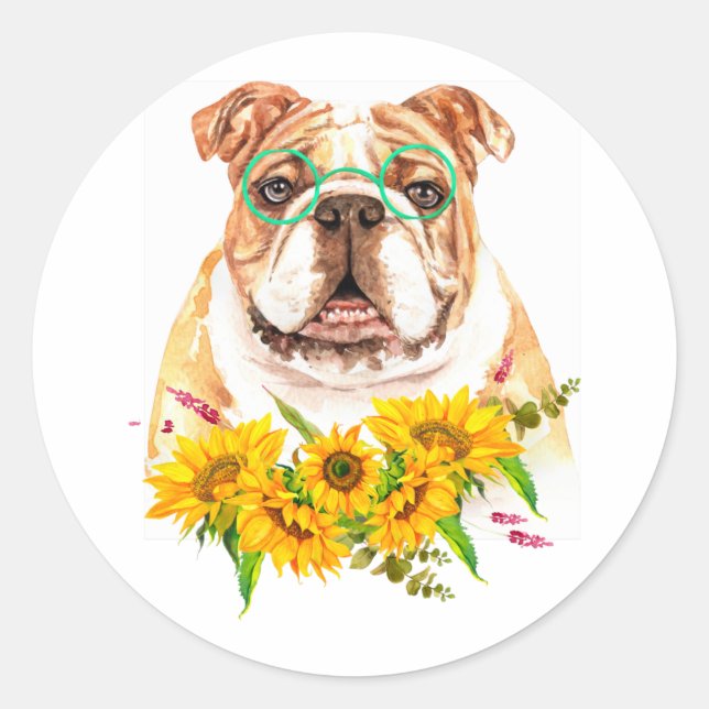 Aquarellblüten Runder Aufkleber (Vorderseite)