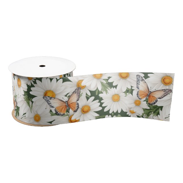 Aquarellblüten Satinband (Spule)
