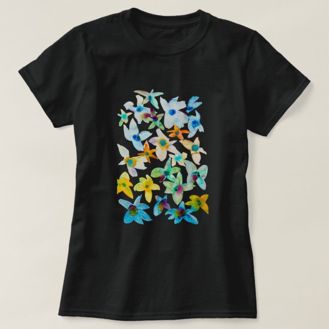 Aquarellblüten T-Shirt (Design vorne)