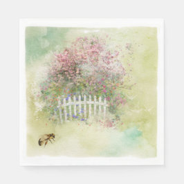 Aquarellblüten und Bienenpapier Napkin Serviette