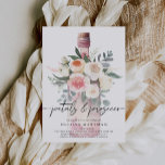 Aquarellblütenblätter und Prosecco-Brautparty Einladung<br><div class="desc">Aquarellblütenblätter & Prosecco Bridal Dusche Einladung</div>