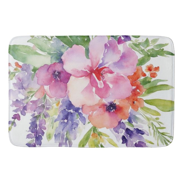 AquarellblütenBouquet Badematte (Vorderseite)