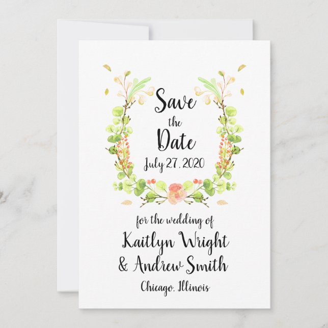 AquarellblütenBouquet Save the Date (Vorderseite)