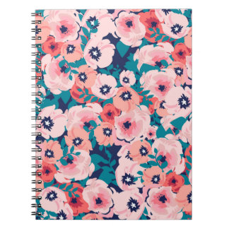 AquarellblütenBouquet: Vintage Peonies. Notizblock