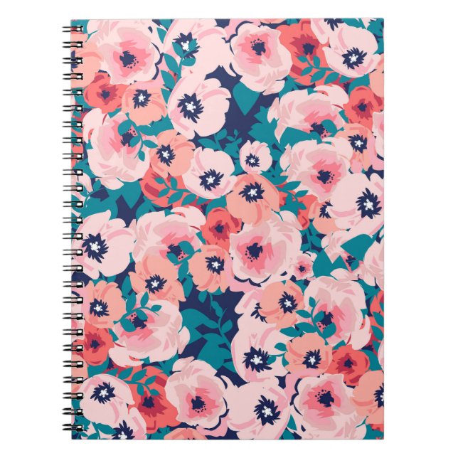 AquarellblütenBouquet: Vintage Peonies. Notizblock (Vorderseite)