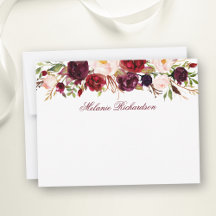 Aquarellblütenburgund Personalisiert