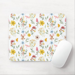 Aquarellblütendarstellung Wilde Blume Mousepad