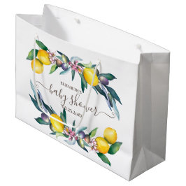 Aquarellblütendusche Olive Baby Große Geschenktüte