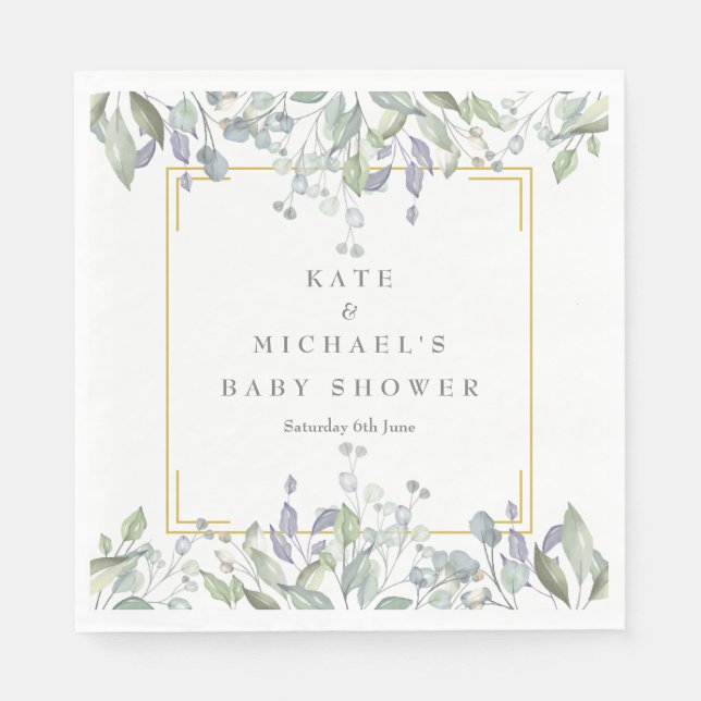 Aquarellblütendusche/Sprinkle/Paare Serviette (Vorderseite)