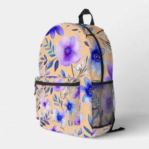 Aquarellblütenharmonie - Nahtlose botanische Pat Bedruckter Rucksack