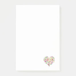Aquarellblütenherz Süße Liebe Ihr Glück Post-it Klebezettel