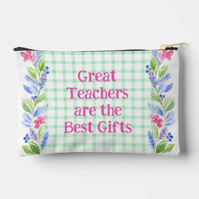 Aquarellblütenlehrer sind die besten Geschenke Zubehörtasche (Rückseite)