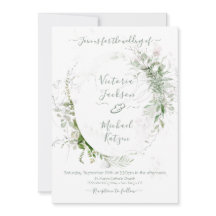 Aquarellblütenlicht und luftige Hochzeit Einladung