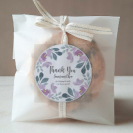 Aquarellblütenrot Rosa Danke Runder Aufkleber