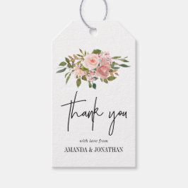 Aquarellblütenröte und Rose Gold Vielen Dank Geschenkanhänger