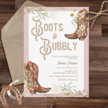 Aquarellblütenstiefel und Bubbly-Brautparty