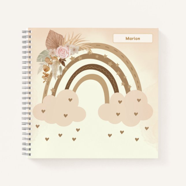 Aquarellbogen mit Blume Notizbuch (Vorderseite)