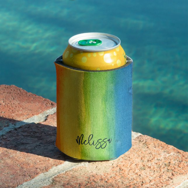 Aquarellbogen Personalisiert Modern Dosenkühler (In Situ Pool)