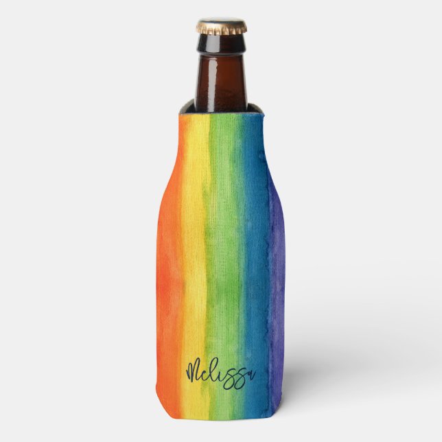 Aquarellbogen Personalisiert Modern Flaschenkühler (Flaschenvorderseite)