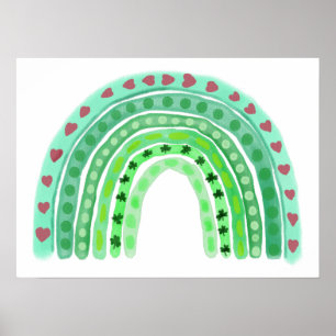 Aquarellbogen St. Patrick's Day Kleeblatts Poster