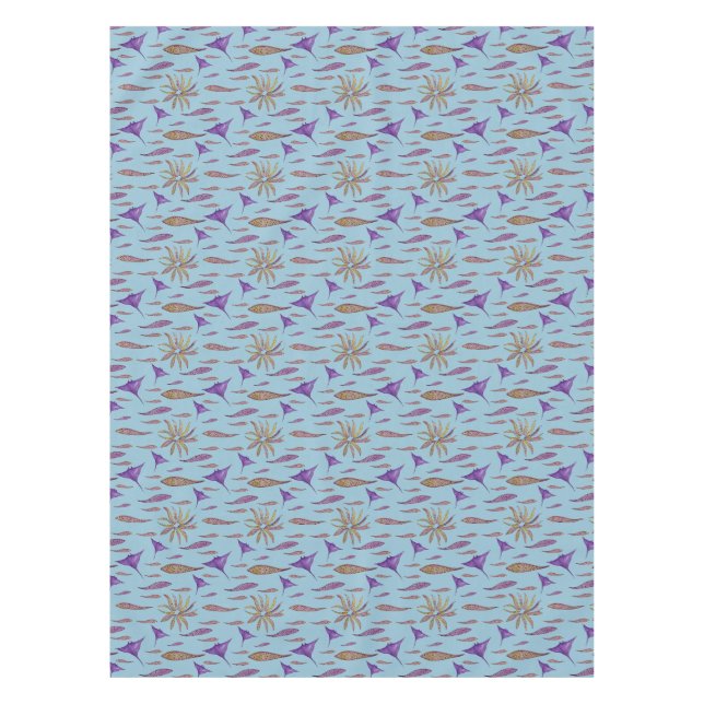 Aquarellbögen und Fische Tischdecke (Vorderseite)