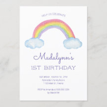 Aquarellbogen und Regentropfen Kinder Geburtstag