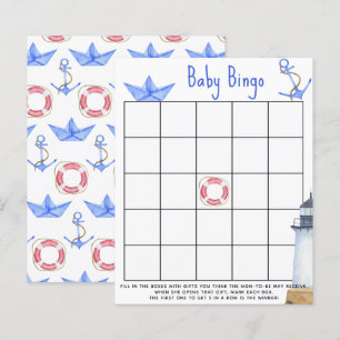 Aquarellboot - Baby Dusche Bingo Spiel