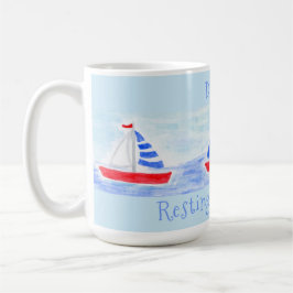 Aquarellboot Ruhige Strandlage Kaffeetasse