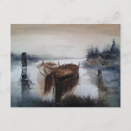 Aquarellboote Postkarte