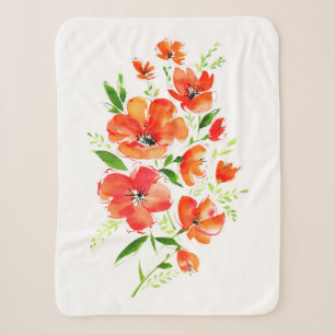 Aquarellbouquet aus Mohnanbau-Blume Sherpadecke
