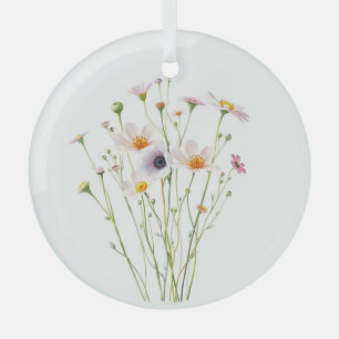 Aquarellbouquet aus Wildblumen Ornament Aus Glas