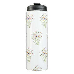 Aquarellbouquet aus Wildblumen Thermosbecher