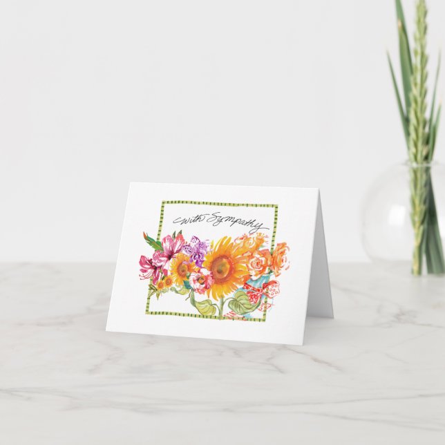 Aquarellbouquet der Liebe & Sympathie-Karte Karte (Vorderseite)