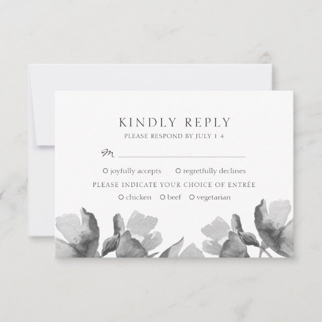 Aquarellbouquet. RSVP-Karte für Blumenzehen RSVP Karte (Vorderseite)