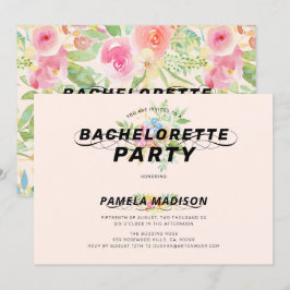 Aquarellbouquet und moderne Typografie in Blume Einladung