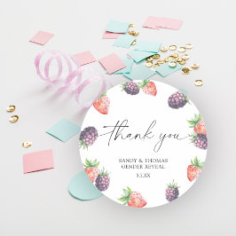 Aquarellbrände - Danke, dass Sie Gender enthüllen Runder Aufkleber