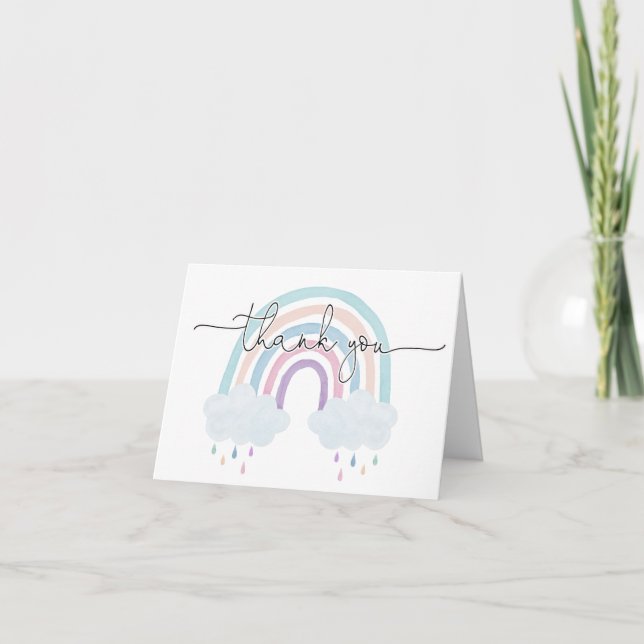 Aquarellbrasse Babydusche Sprinkle Dankeskarte (Vorderseite)