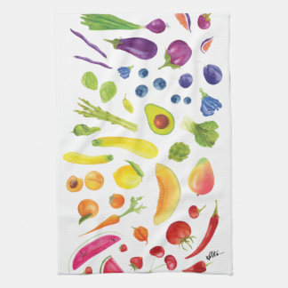 Aquarellbrasse Veggies am Bauer Market Kitch Geschirrtuch