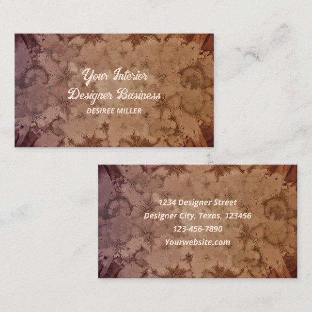 Aquarellbraun Beige Textur Antike Vintag Visitenkarte (Vorne/Hinten)