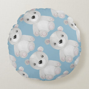 Aquarellbraun Blau Kinderzimmer Dekoration Rundes Kissen