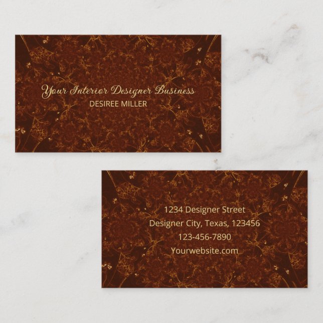 Aquarellbraun Kupfer Gold Vintage Textur Visitenkarte (Vorne/Hinten)