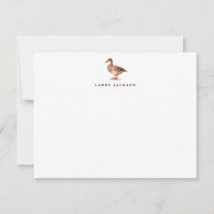 Aquarellbraune weibliche Stockente personalisierte Mitteilungskarte