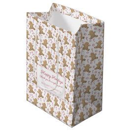 Aquarellbrötchen Candy Canes Frohe Weihnachten Mittlere Geschenktüte