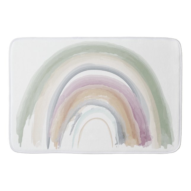 Aquarellbrunnen Geruchsfarben Boho Chic Dusche Badematte (Vorderseite)