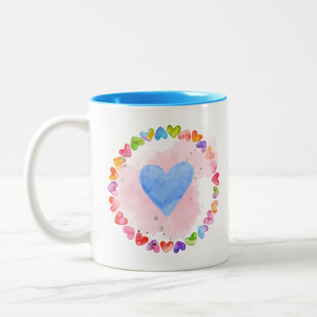 Aquarellbrunnenbogen-Tasse Zweifarbige Tasse (Links)