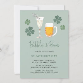 Aquarellbubbles & Brews St Patricks Day Party Einladung