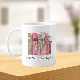 Aquarellbuch-Blume Rosa Lila Lesespruch Kaffeetasse