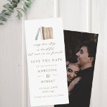 Aquarellbücher jede Liebe Lesezeichen für Hochzeit Save The Date<br><div class="desc">Neuartige Hochzeiten speichern die Daten, die eine doppelte Pflicht als Lesezeichen dienen, sind perfekt für eine Hochzeit mit Büchern, Autoren, Autoren oder Bibliotheken. Das Design zeigt eine Aquarellbilder in neutralen Erdtönen, und das beliebte Zitat "Jede Liebe ist schön, aber unsere ist unser Favorit" im modernen Kalligraphie-Schriftart. Auf der anderen Seite...</div>