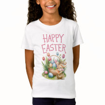 Aquarellbunny & Tulip "Happy Oaster" T-Shirt für K